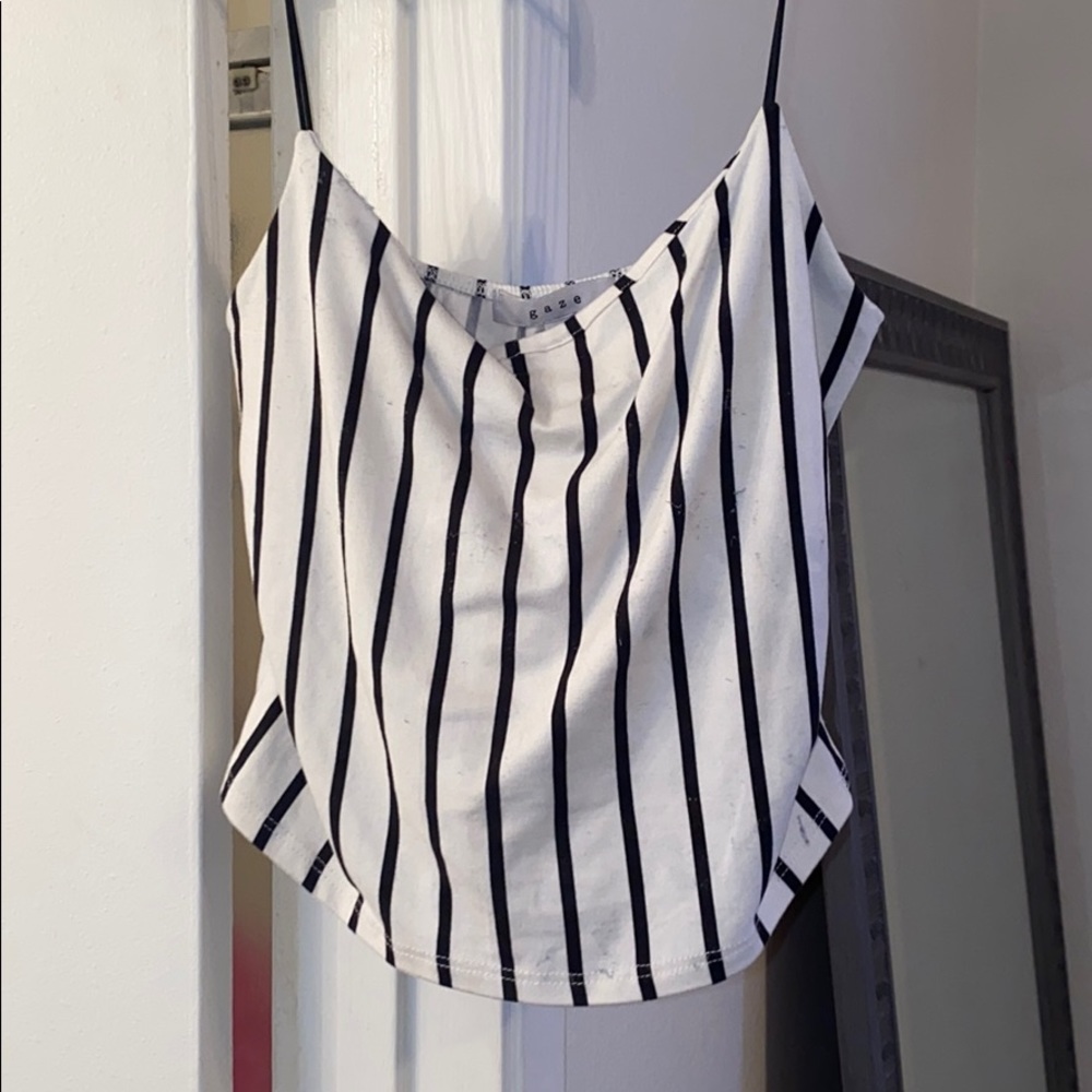 White and black crop top